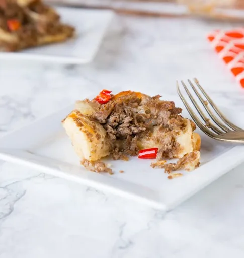 Rollitos de filete con queso estilo Filadelfia