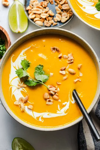 Roasted Curried Squash and Carrot Soup with Coconut Milk