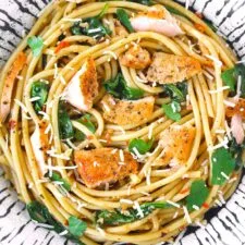 Salmon Pasta in Anchovy-Garlic Sauce