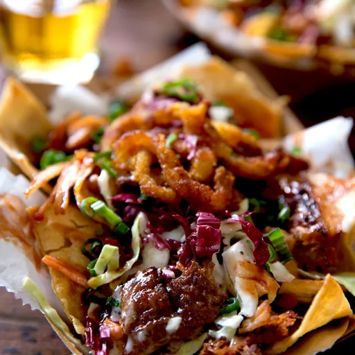 Nachos de pollo al estilo Buffalo