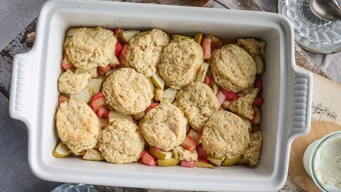 Apple, Rhubarb & Ginger Cobbler
