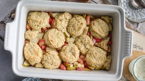 Apple, Rhubarb & Ginger Cobbler