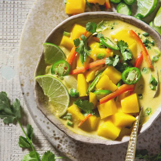Mango Coconut Curry Soup