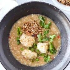 Thai Congee with Chicken Meatballs