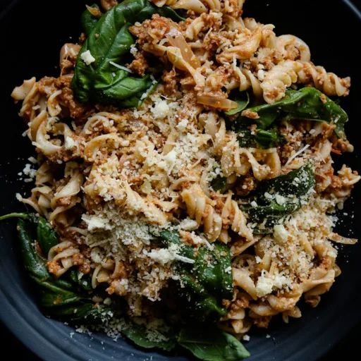 Pasta Fácil con Carne Picada Picante (en sartén)