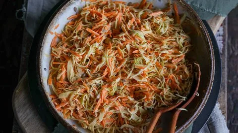 Creamy Tahini Dijon Slaw
