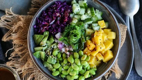 Deconstructed Sushi Bowl with Sweet Sesame Dressing