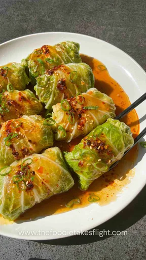 Cabbage Rolls with Tofu Vegetable Filling (Vegan)
