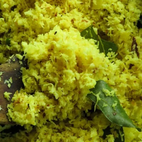 Sambol amarillo de coco (pol mallum de Sri Lanka)