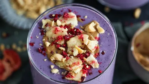 High Protein Peanut Butter & Jelly Smoothie