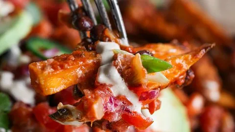 Loaded Chili Sweet Potato Fries
