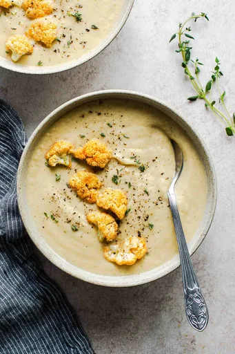 Roasted Cauliflower Soup without Cheese