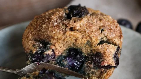 One-Bowl Oatmeal Blueberry Muffins