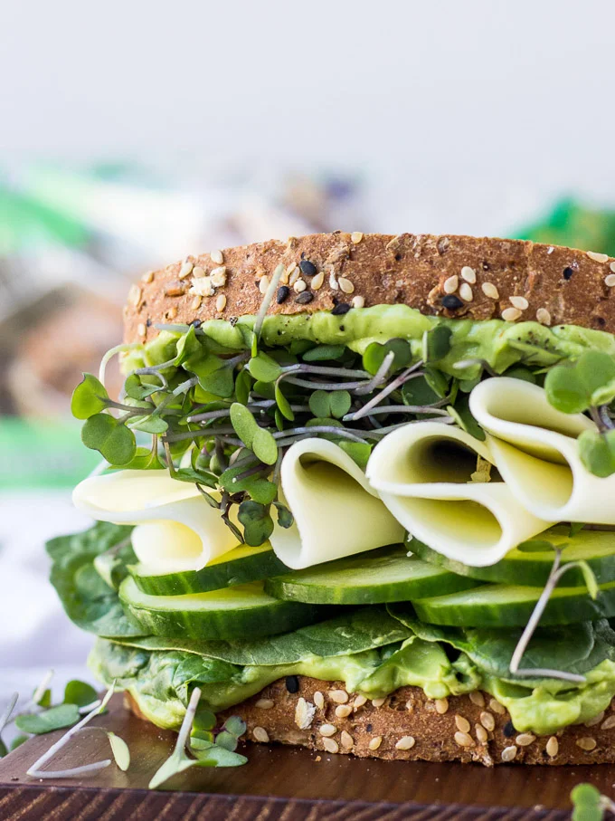 Easy Vegetarian Sandwich with Greens & Avocado