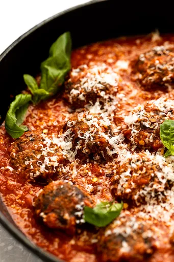 Vegetarian Meatballs made with Chickpeas and Mushrooms