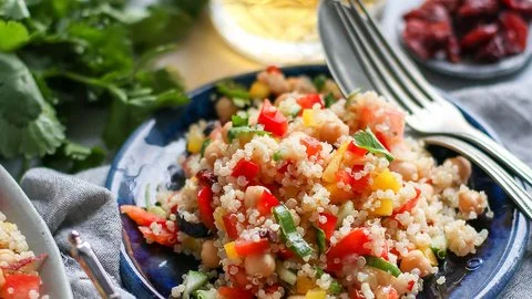 Quinoa Salad with Roasted Garlic Dressing