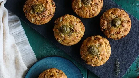 Savoury Sun-Dried Tomato & Olive Muffins