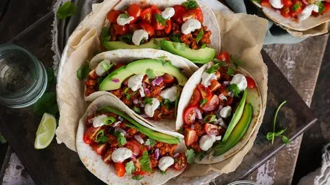Tempeh Tacos with Cashew Lime Cream