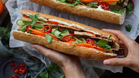 Vegetarian Vietnamese baguette (Bánh Mì Chay)