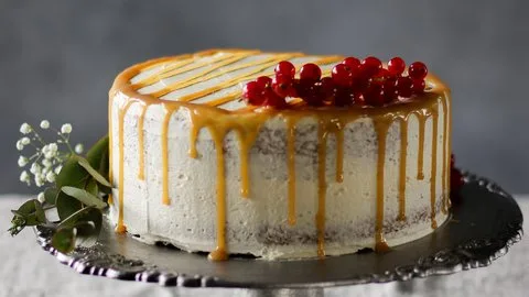 Pastel de vainilla y caramelo