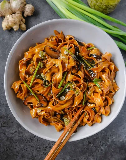 Fideos con jengibre y cebollino