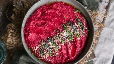 Vibrant Roasted Beetroot Hummus