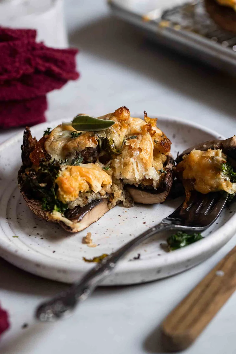 Vegetarian Herb Stuffed Portobello Mushrooms