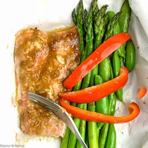 Miso Glazed Salmon Dinner in Foil Packets