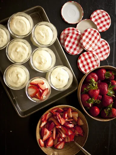 Lemon-Lime Mousse with Fresh Strawberries