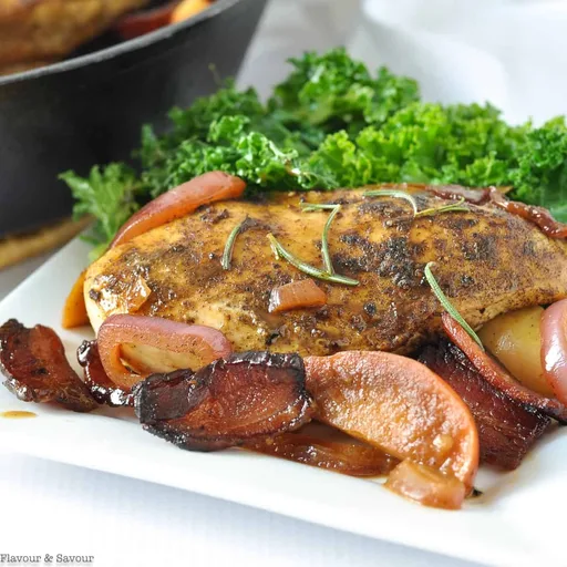 One-Pan Spiced Chicken with Apples and Bacon