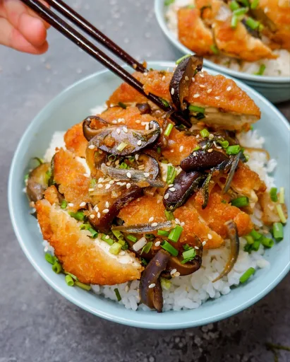 Japanese-Style Katsudon Rice Bowls