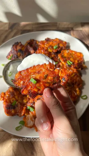 Kimchi and Sweet Corn Fritters (Vegan Recipe)