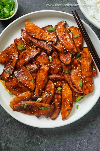 Setas Pleurotus Eryngii con Gochujang Coreano