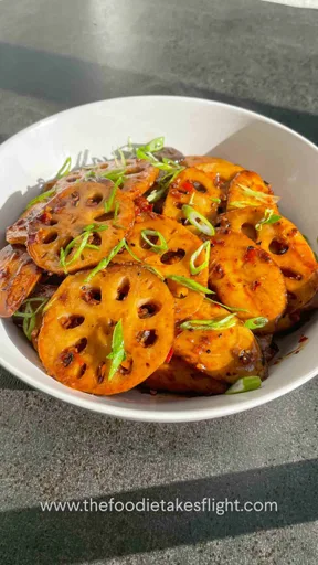 Mala Dry Pot-Inspired Lotus Root & Mushroom Stir-Fry