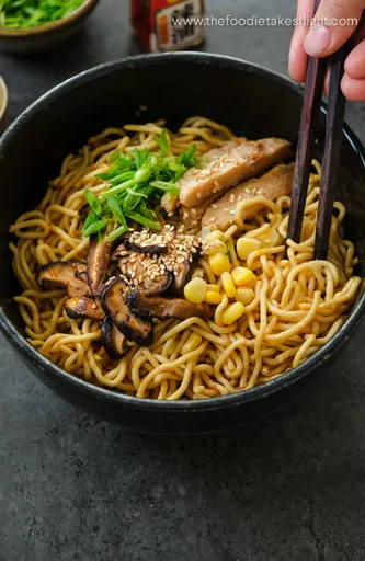 Miso Butter Mazemen (Japanese No-Broth Miso Butter Ramen Noodles)