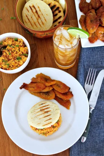 Arepas with Chorizo Scrambled Eggs