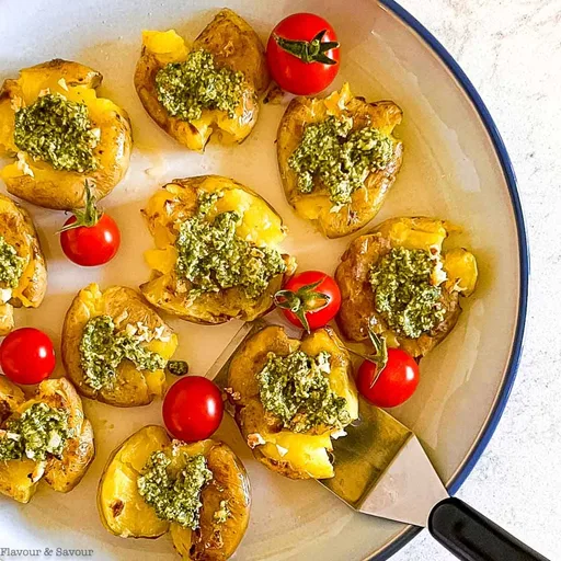 Pesto Smashed Potatoes