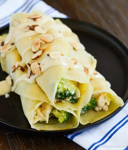 Crepes de pollo y brócoli