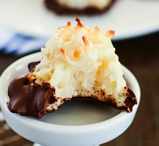 Chocolate Dipped Macaroons