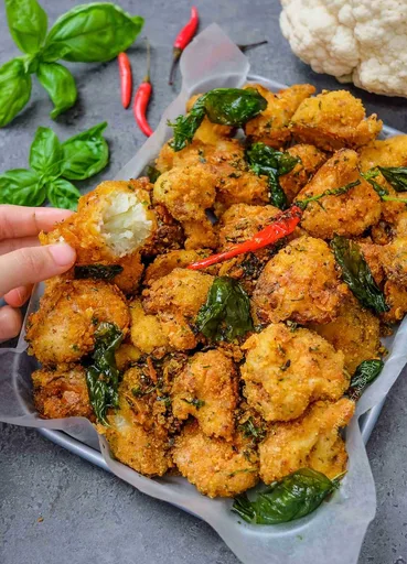 Salt and Pepper Cereal Crusted Cauliflower