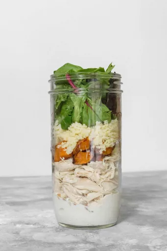 Summer Couscous Chicken Mason Jar Salad