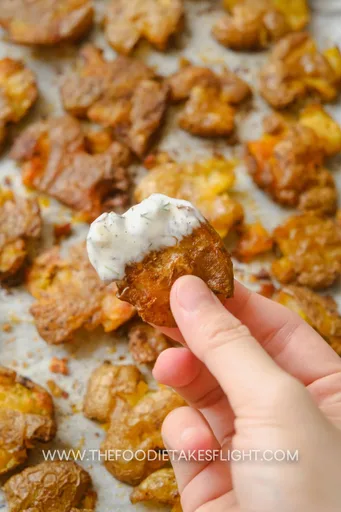 Smashed Potatoes with Dill Mayo