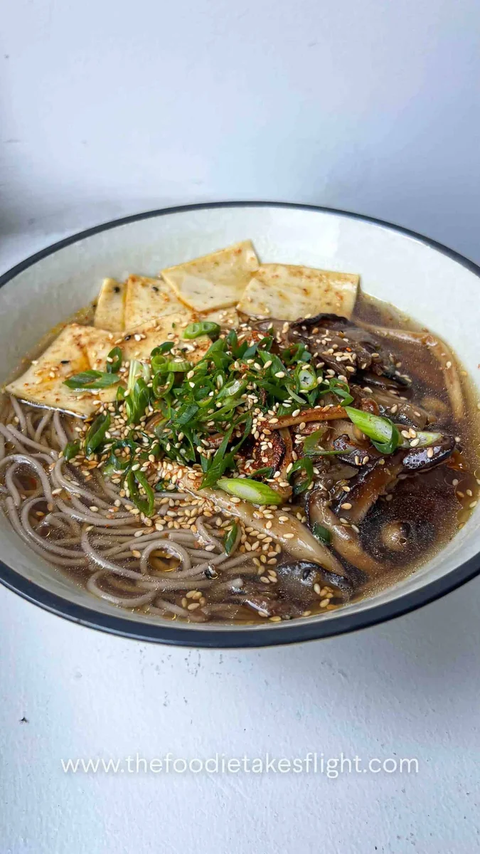 Soba Noodle Soup with Soy Ginger Mushrooms