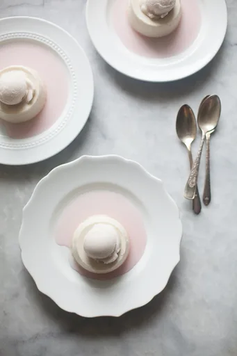 Coconut Panna Cotta with Tropical Sorbet