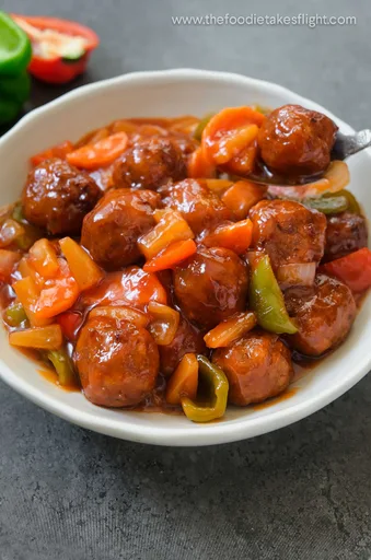 Vegan Sweet and Sour Meatballs (Filipino Bola-Bola)