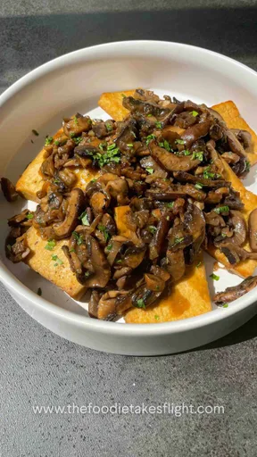Tofu with Marsala Mushrooms and Shallots