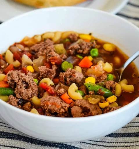 Hamburger Macaroni Soup Recipe