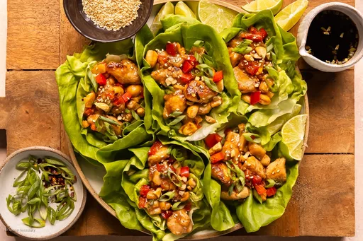 Cashew Chicken Lettuce Wraps