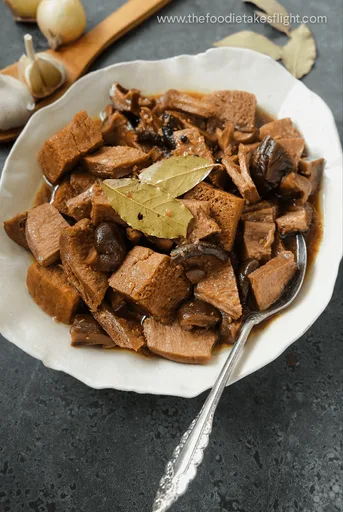 Vegan Filipino Tofu and Mushroom Adobo (Adobong Tokwa at Kabute)