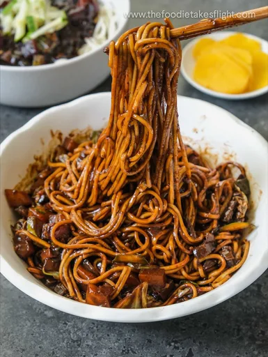 Vegan Jjajangmyeon (Noodles in Black Bean Sauce)